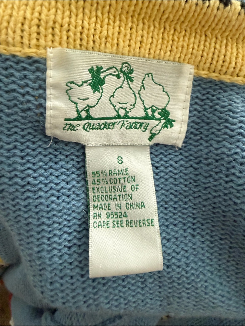 Vintage Quacker Factory Teacher Cardigan Novelty Knit Sweater - Ruler Trim - Picture 13 of 15